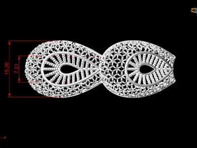 106 Exquisite Filigree Elegance Bangle 62MM-19gm 3D print model