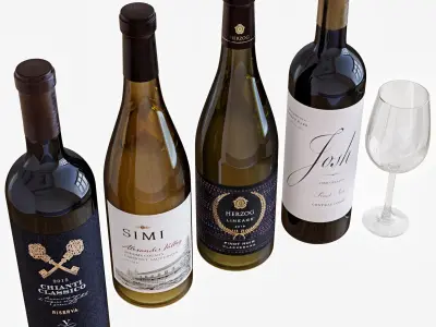 Wine bottle set 13 3D model