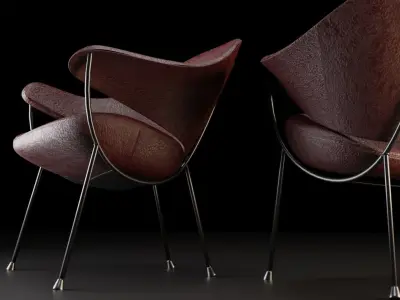 Denis elka46464646gmail com Armchair Murano 3D model PBR  Free low-poly 3D model