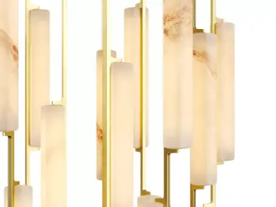 Audubon Alabaster Round Chandelier 56 3D model