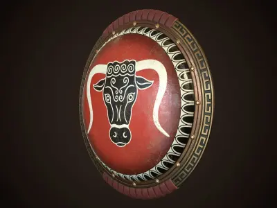 Hoplite Shield Bull Low-poly 3D model