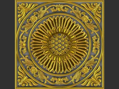 mandala wooden carved 3D model