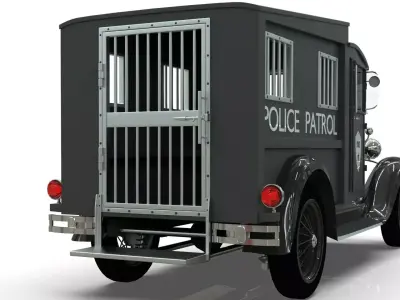 Vintage Police Patrol 1930 Low-poly 3D model