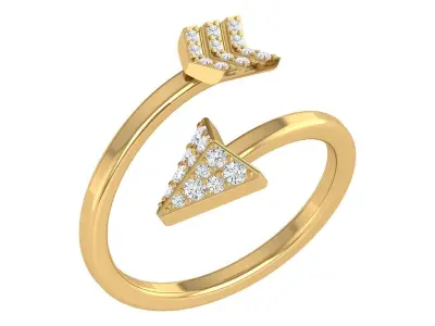 Arrow diamound ring 3D print model