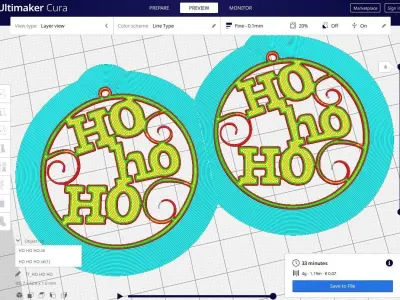 christmas pack earring  3D print model