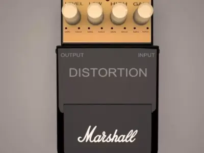 Marshall distortion pedal 3D model