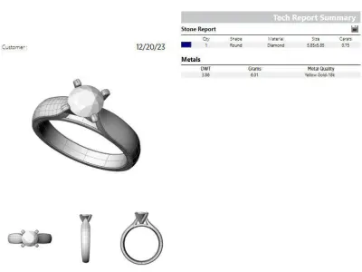 Round 0-75-CT Quarter Round Profile Shank Width 3mm 3D print model