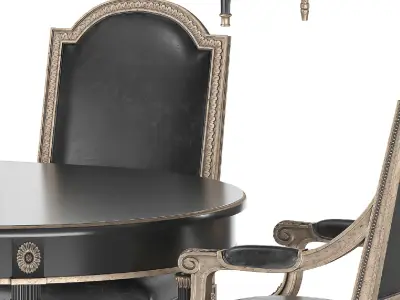 ebanista crillion dining table and chair 3D model