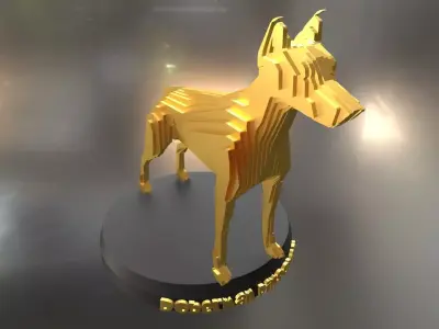 Parametric Doberman Pinscher Low-poly 3D model