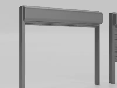 1-64 Scale Roll-Up Garage Door Set - Diorama Shutter Gate   3D print model