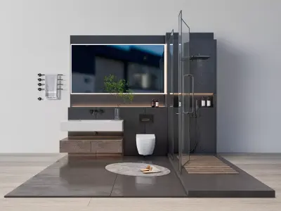 Vanity bathroom set 12 3D model