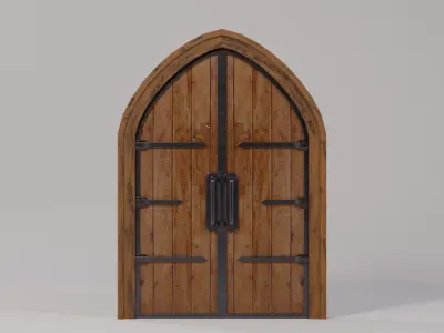 Wooden Gate 180x19x250 Low-poly 3D model
