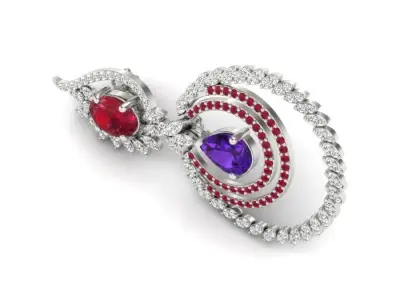 LUXURY MICROSETTING DIAMOND EARRINGS 3D print model 3D print model