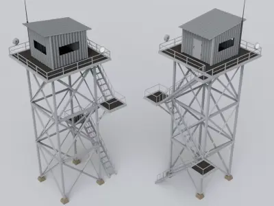 Guard Tower Collection - Game Ready Low-poly 3D model