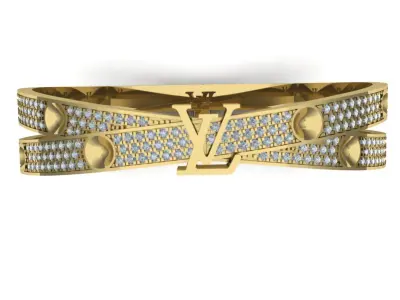 louis vuitton bracelet double cross 3D model