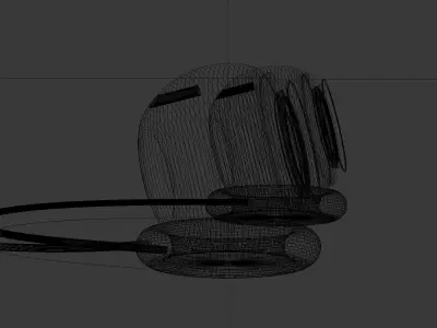 Speaker lamp with cord 3D model