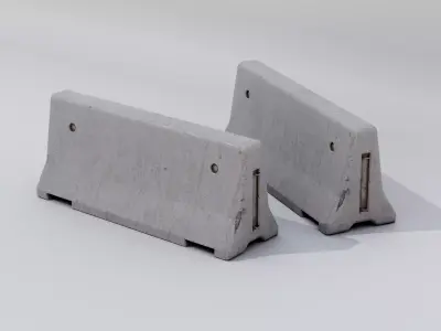 Concrete Barrier  Low-poly 3D model