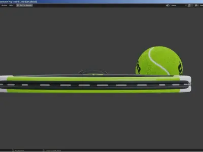 Wilson Blade Feel Tennis Racket and a ball 3D model