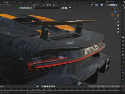 2023 Bugatti Chiron Super Sport Carbon 3D model