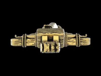 Handmade Gold-Siler Jesus crucifix pendant 3D print model