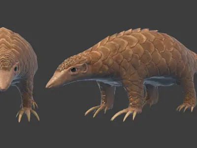 Pangolin Low-poly armadillo Low-poly 3D model