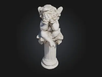 Contemplative Cherub  Serenity in Sculpted Innocence 3D model