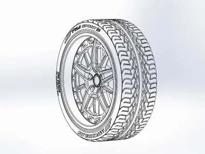 Wheels Schott Fulcrum PT 20inch for your scale model 3D print model