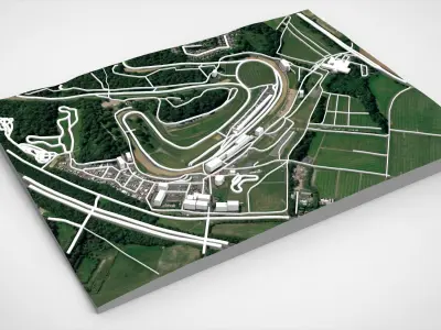 Motor racing circuit Brands Hatch Kent England 3D model