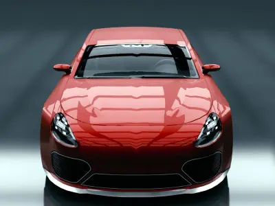 Generic Mid Size 4 Door Sedan Low-poly 3D model