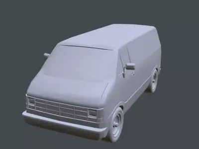 Dodge Ram Van Low-poly 3D model