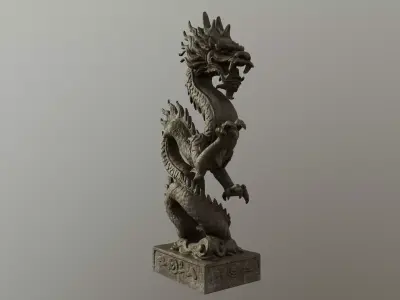 Stone Dragon Statue 3D model