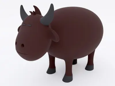 Buffalo 3d model toy bull 3D model