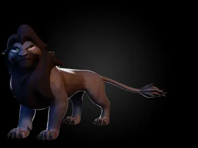 Lion Prime Rigged with Multiple texture set Low-poly 3D model