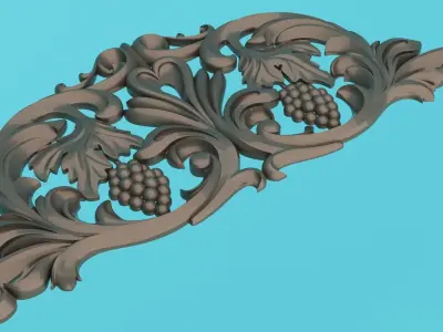Carved grapevine and carved decor around 3D Molding  Low-poly 3D model