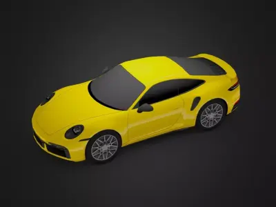 porsche 911 turbo S Low-poly 3D model by One1Steven