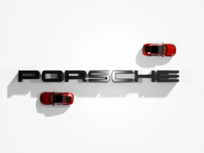 Cinematic Porche Logo Reveal Animation  3D Metallic Intro  3D model
