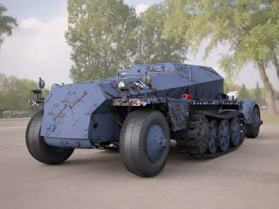  Replica SDKFZ 250 military vehicle 3d model 3D model