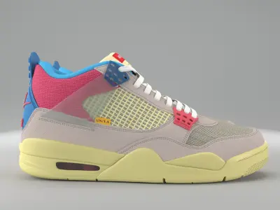 Air Jordan 4 Retro Union LA Guava Ice PBR Low-poly 3D model