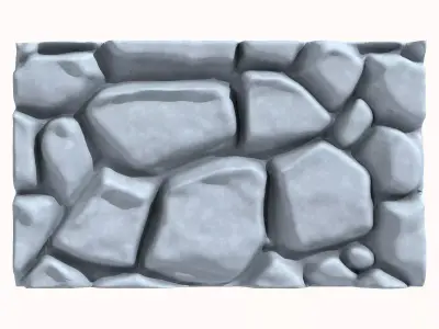 Dense Shale Stone Wall Asset 3D model