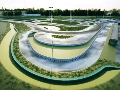 Race Track For Drifting  Low-poly 3D model