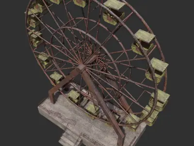 Abandoned Ferris Wheel PBR Low-poly 3D model