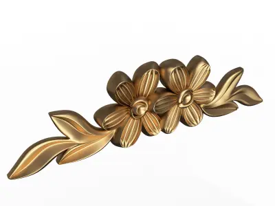 Carved Flower Decor 06 Low-poly 3D model