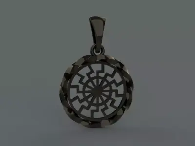 black sun pendant  3D print model