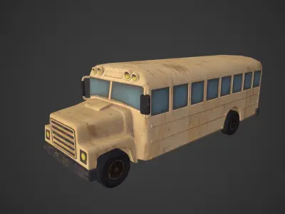 Old american bus Free low-poly 3D model