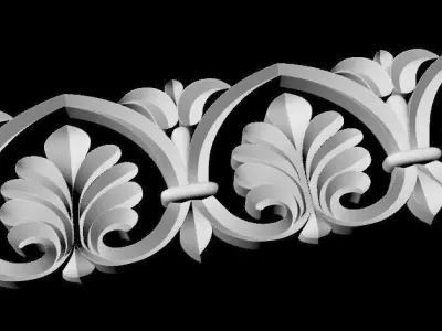 Central decor ornament for furniture 3D model 118