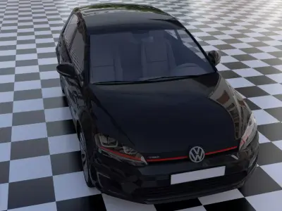 Detailed model  Volkswagen e-golf Low-poly 3D model