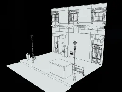 Berlin street by night Free low-poly 3D model