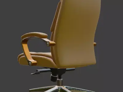 Yellow Leather Executive Office Chair High Detail 3D Model 3D model