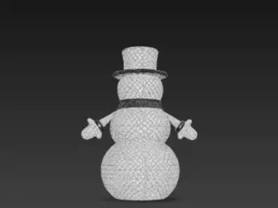3D Christmas Snowman Model Winter Holiday Scene 3D print model