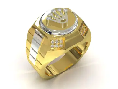 jewelry men stl 3dm diamond ring model ror0057 3D print model